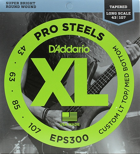 D'Addario EPS300 ProSteels    -, Lt top/Med bottom, 43-107