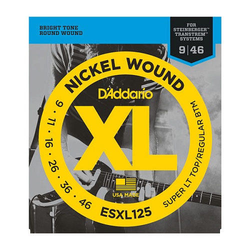 D'Addario ESXL125 Nickel Wound    , Super Light Top/Reg Bott, 9-46